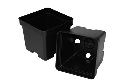 T.O. Plastics Square Pot Black 3.5