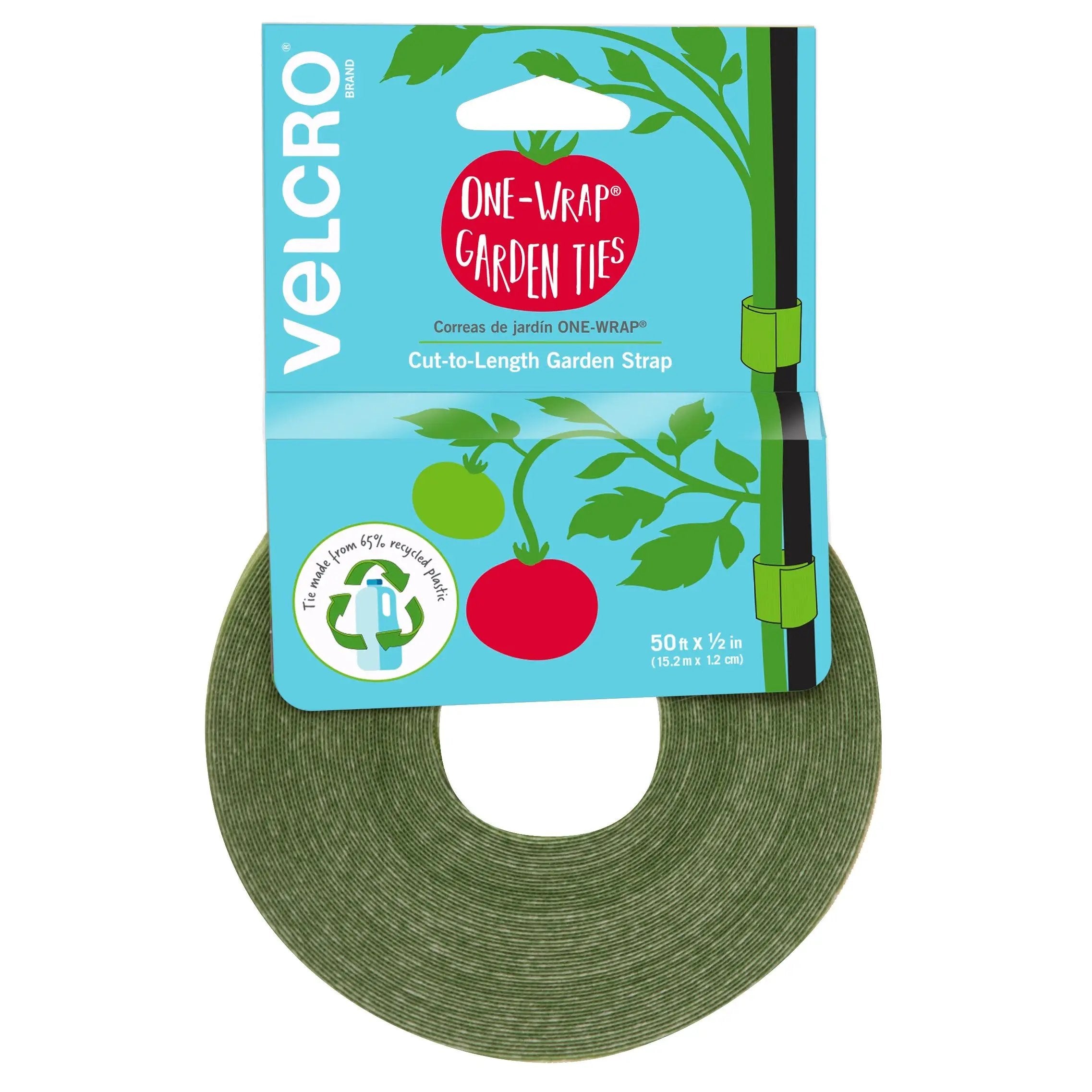 green plastic plant ties VELCRO Brand One-Wrap 50 Ft. x 1/2 In. Green Garden Ties