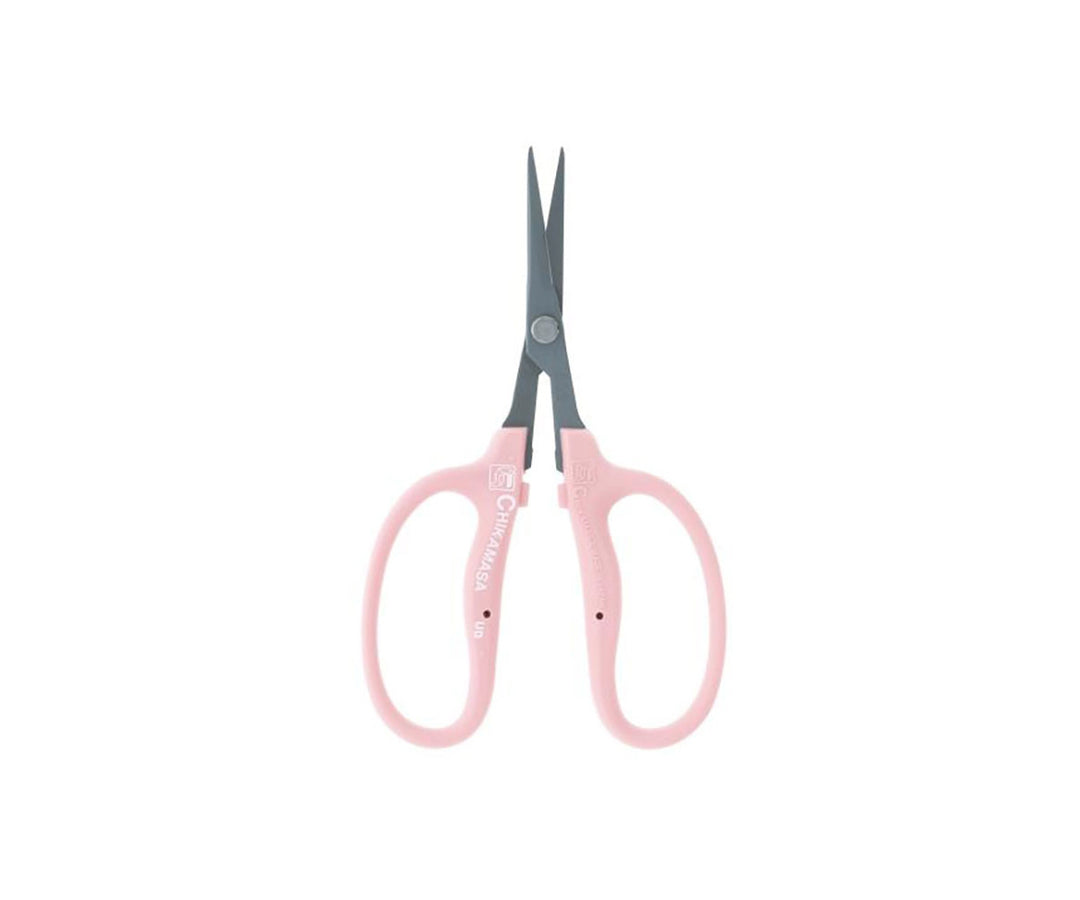 Chikamasa B-500SLF Stainless Steel CURVED Sap Resisitant Scissors - Pink