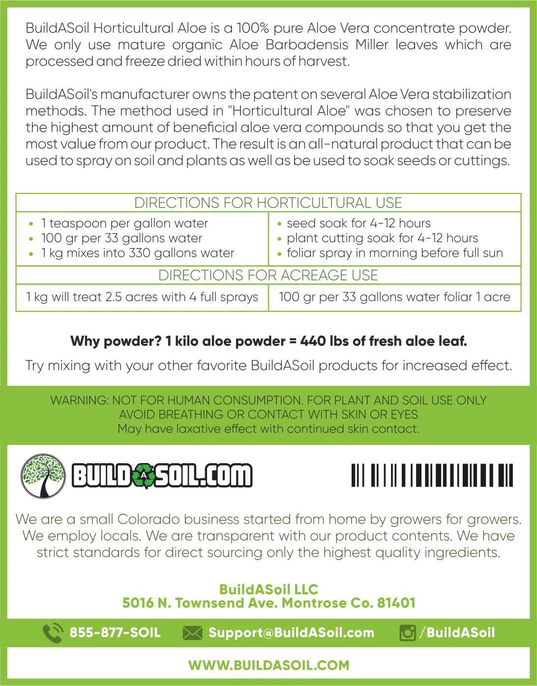 BuildASoil Horticultural Aloe 2oz - Thumbnail 3