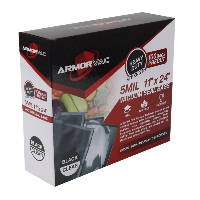 ArmorVac 11”x24” 5mil Precut Vacuum Seal Bags - Thumbnail 2