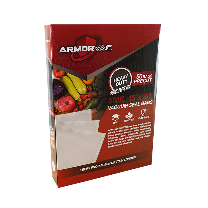 ArmorVac Precut Vacuum Seal Bags All Clear 15" X 20" 5mil