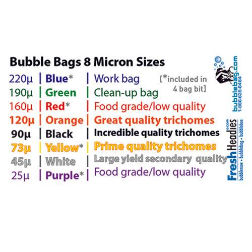 Fresh Headies Bubble Bag 'Original' 4 Bag Set - 5 Gallon