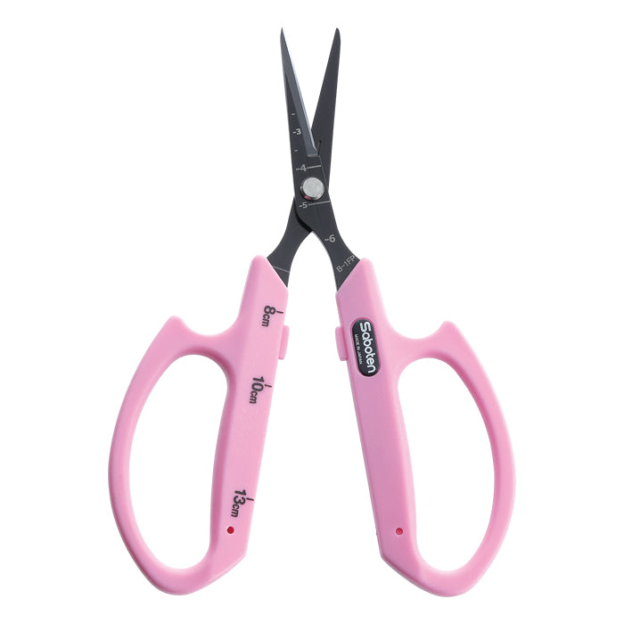 Saboten Fluorine Coated Curved Trimming Scissors - Pink (PT-2)