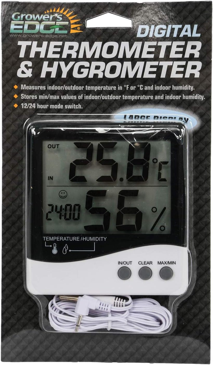 Grower's Edge Large Display Digital Thermometer & Hygrometer