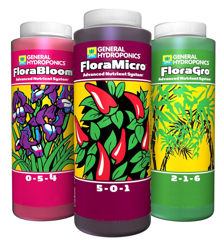 General Hydroponics Flora-Series Trial Pack -3pc - 32oz FloraMicro, 32oz FloraGro, and32oz FloraBloom