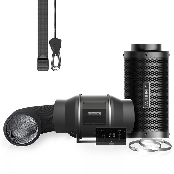 AC Infinity Air Filtration Kit PRO 6", Inline Fan with AI Powered Controller, Carbon Filter & Ducting Combo