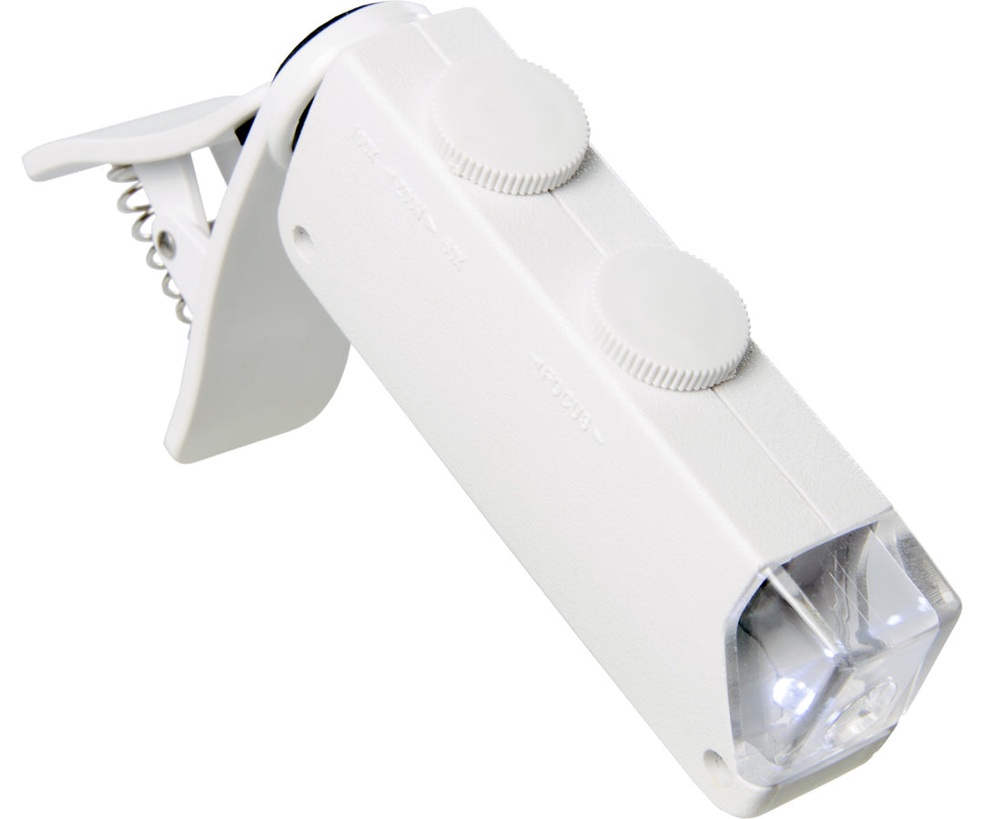 White plastic tube shaped microscope