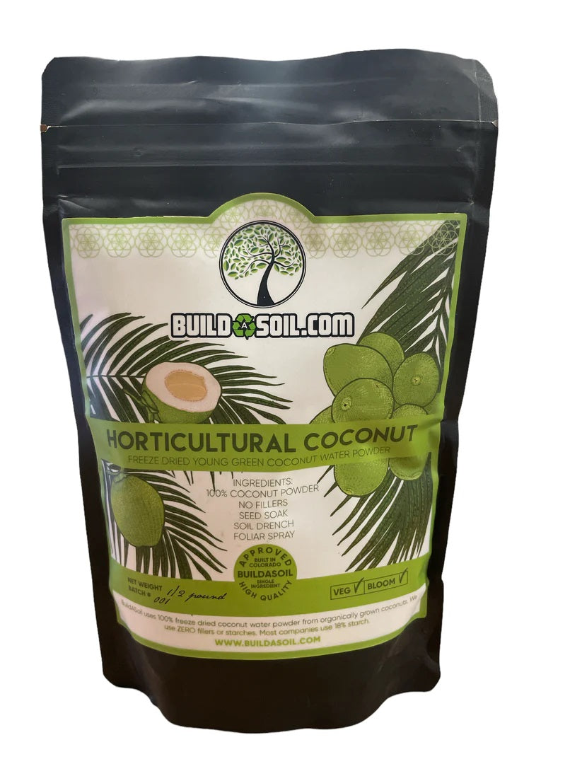 BuildASoil Coconut Water Powder Raw Freeze Dried 1/2lb