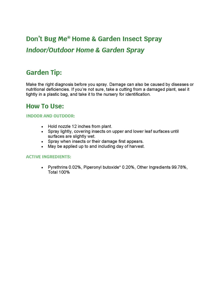 FoxFarm Don't Bug Me Pyrethrin Spray RTU 24oz