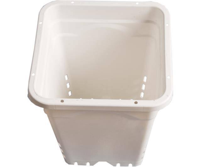 Active Aqua Square Plastic Pot White 12" X 12" X 12" CASE 24/Cs