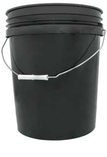 Hydrofarm Black Plastic Bucket 5 Gallon