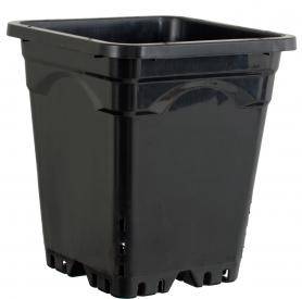 Active Aqua Square Plastic Pot Black 9" X 9" X 10"  CASE 24/Cs
