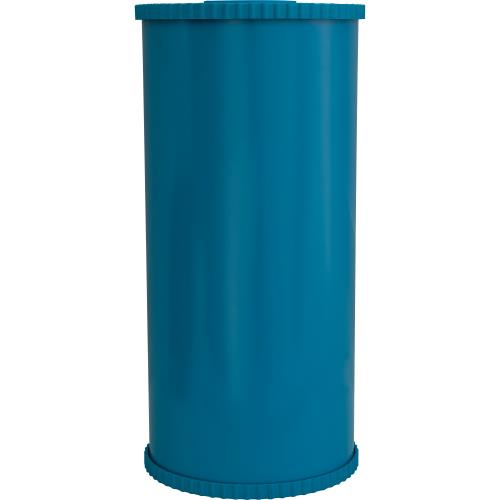 a blue cylindrical filter