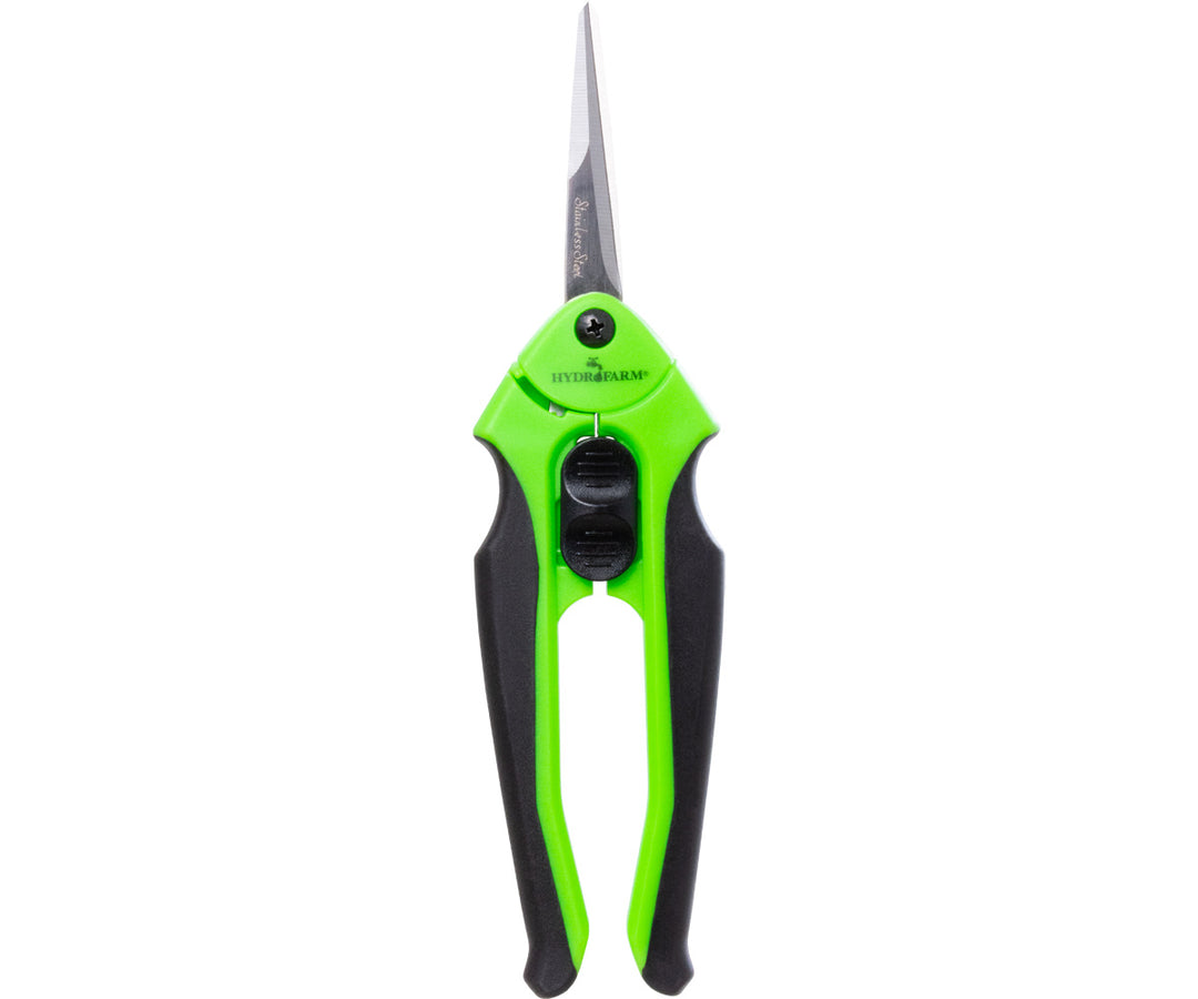 Closed Trim Fast ergonomic pruner with green handle