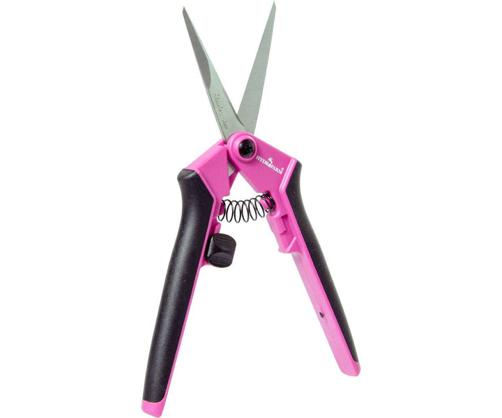 Pink stainless steel straight pruner with ergonomic design