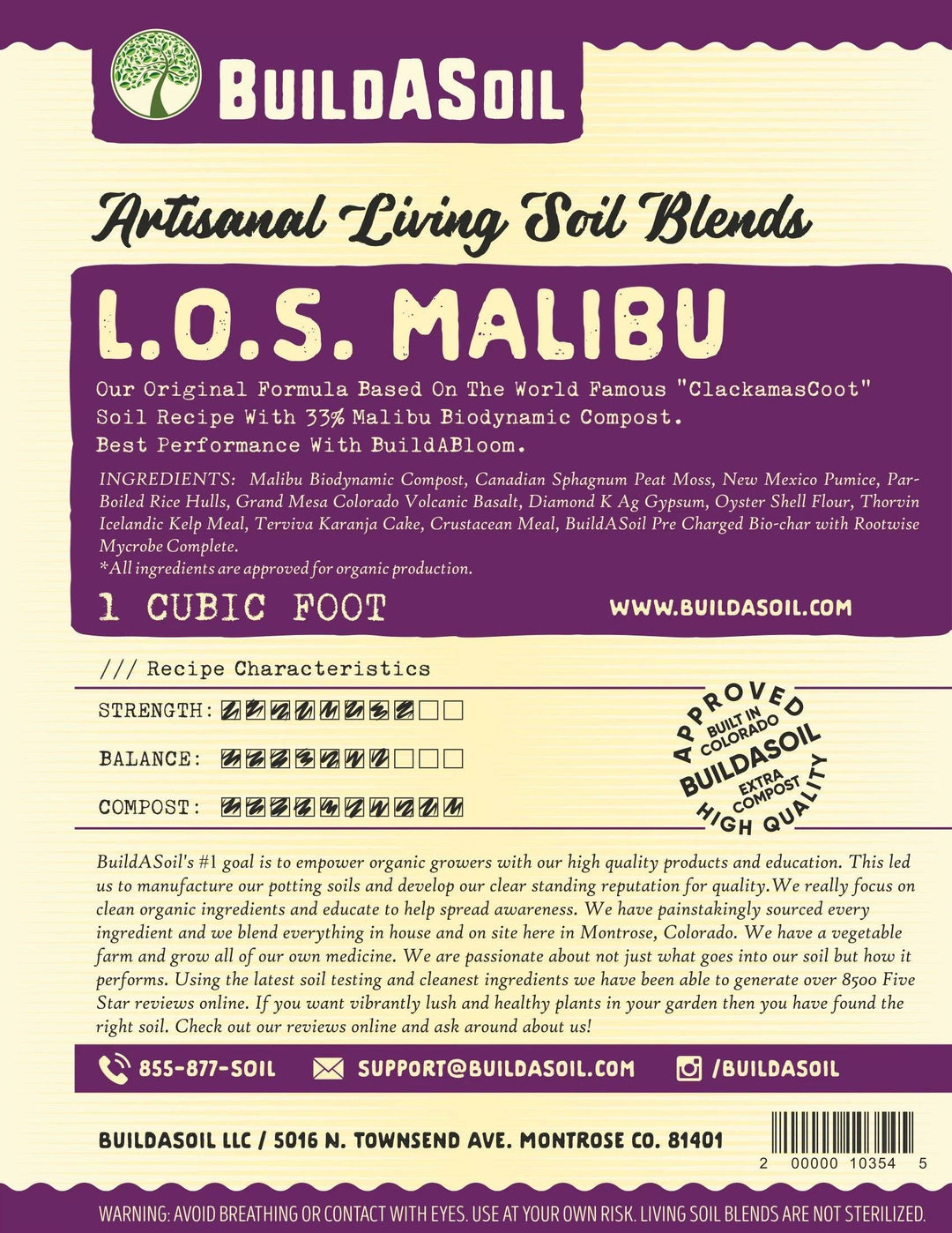 BuildASoil L.O.S. Malibu Compost 1 cu ft