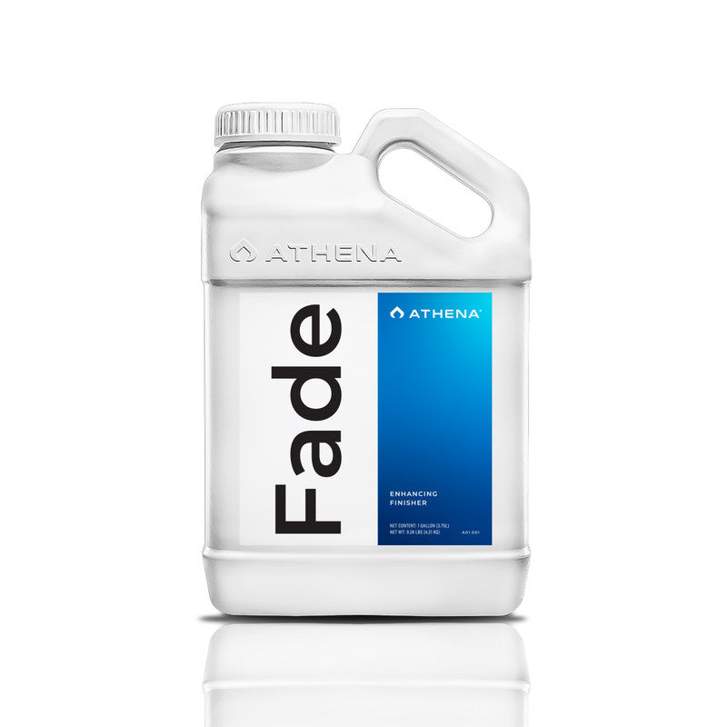 White gallon container with blue gradient accent and black lettering