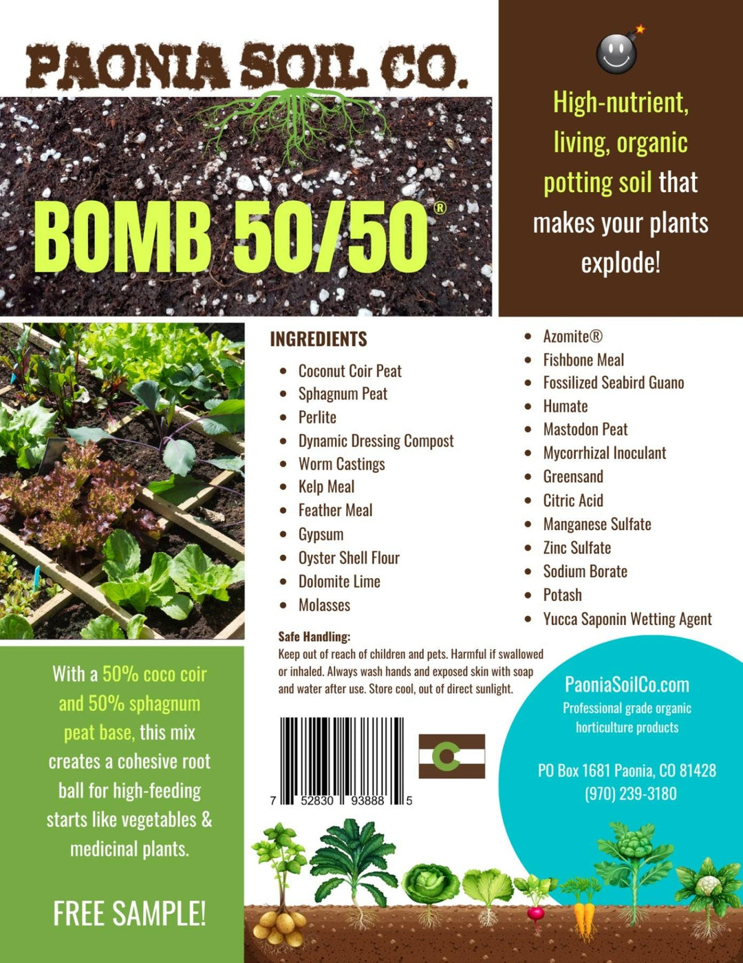 Paonia Soil - THE BOMB - 50/50 2 cuft