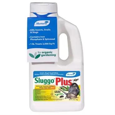 a gallon of slugo plus liquid on a white background