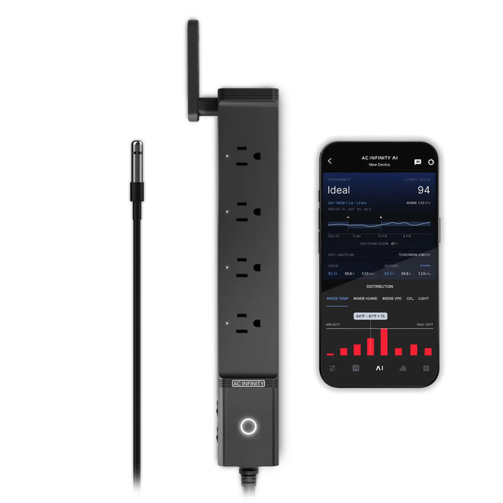 AC Infinity OUTLET AI, Environment Controller 4-Outlet, with Temp  Humidity VPD Sensor