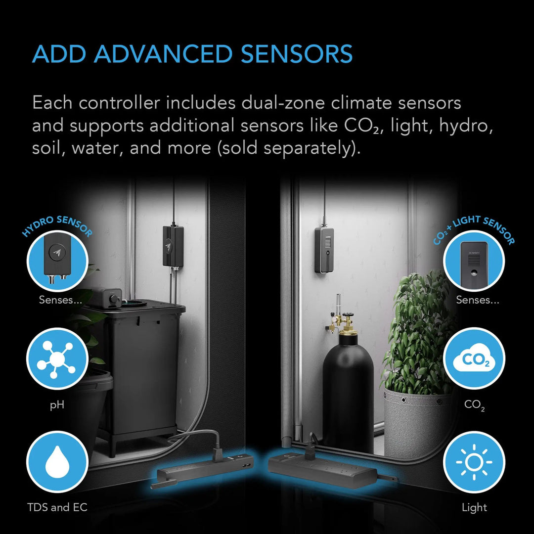 AC Infinity OUTLET AI, Environment Controller 4-Outlet, with Temp  Humidity VPD Sensor