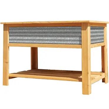 Panacea Galvanized & Cedar Wood Elevated Garden Planter 4' x 2'