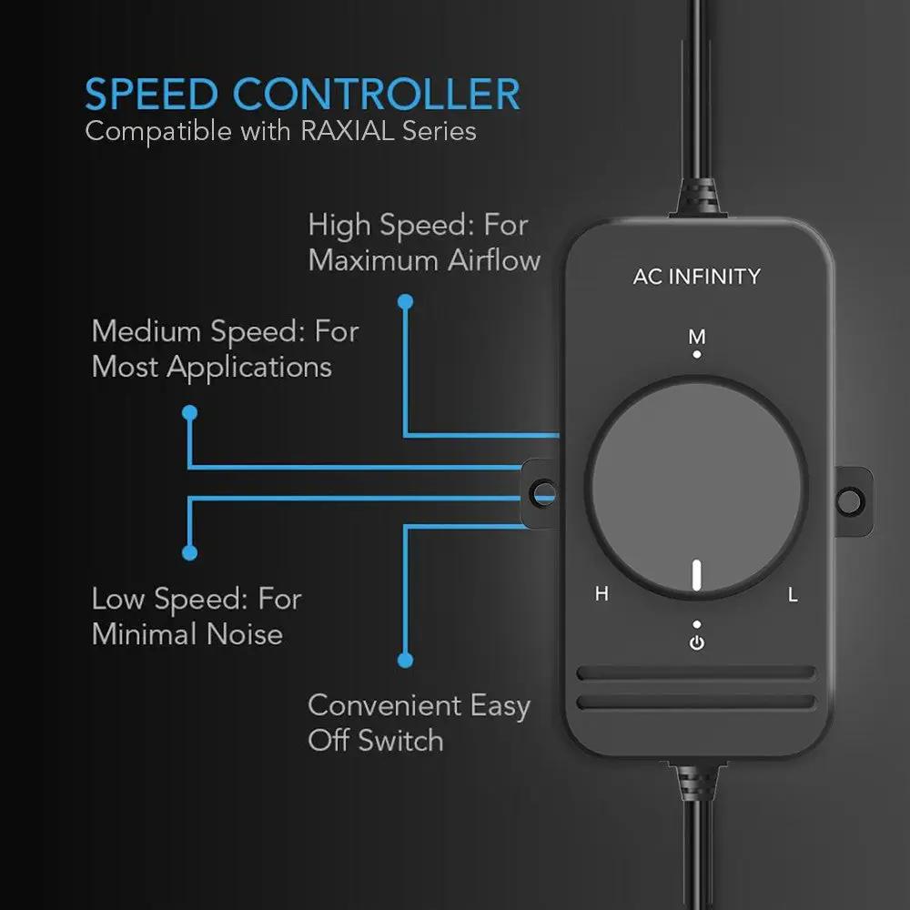 AC Infinity RAXIAL S4 Inline Booster Duct Fan 4" with Speed Controller