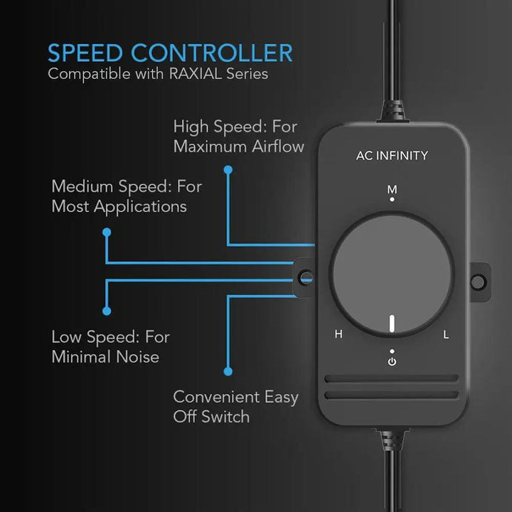 AC Infinity RAXIAL S4 Inline Booster Duct Fan 4" with Speed Controller