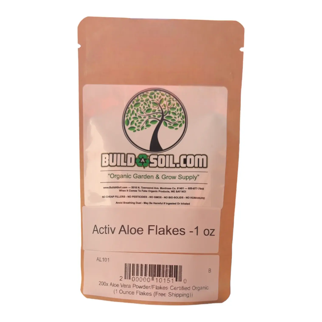 BuildASoil 200x Aloe Vera Powder Flakes - Certified Organic 1oz