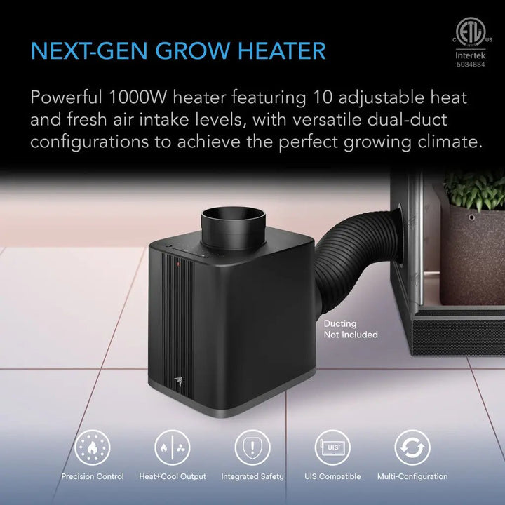 AC Infinity Thermoforge S7 Plant Heater 1000W with 10 Heating and Air Intake Levels