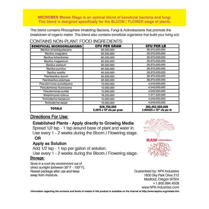 NPK RAW Microbes Bloom Stage  8oz