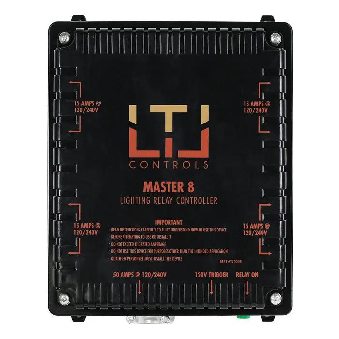 LTL Controls MASTER 8 Lighting Relay Controller w/o Timer ( 120v & 240V Universal Plug )