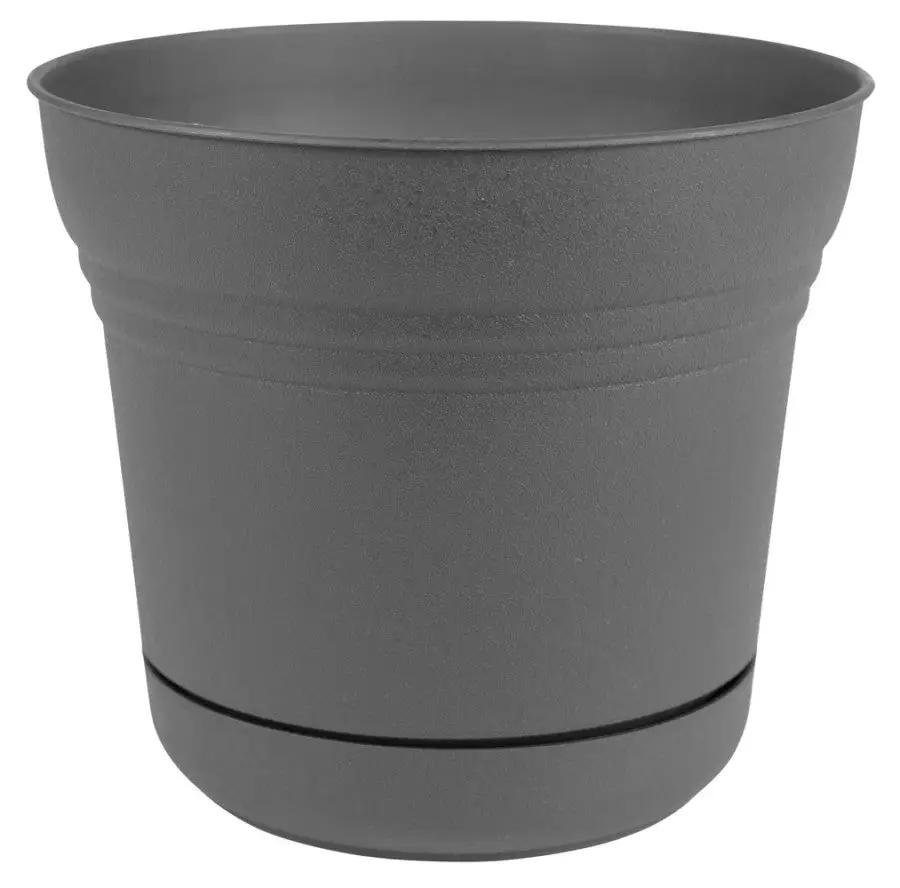 Bloem Saturn Planter Charcoal 5" - 3 Pack