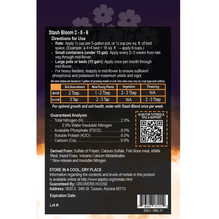 Stash Nutrients Bloom 2-8-6, 4lb
